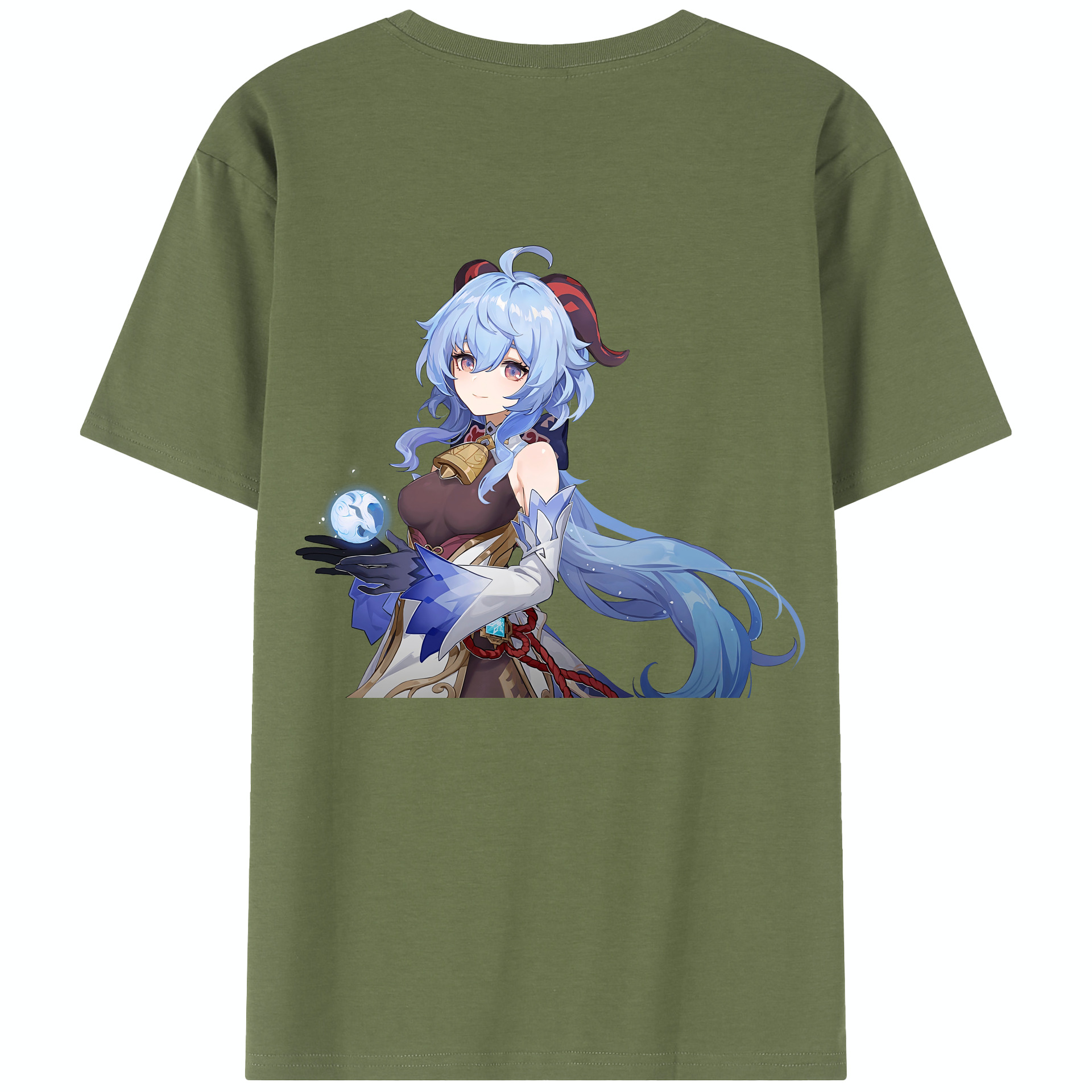 げんし神 甘雨 かんう genshin Ganyu 綿100％半袖Tシャツ（背面プリント）
